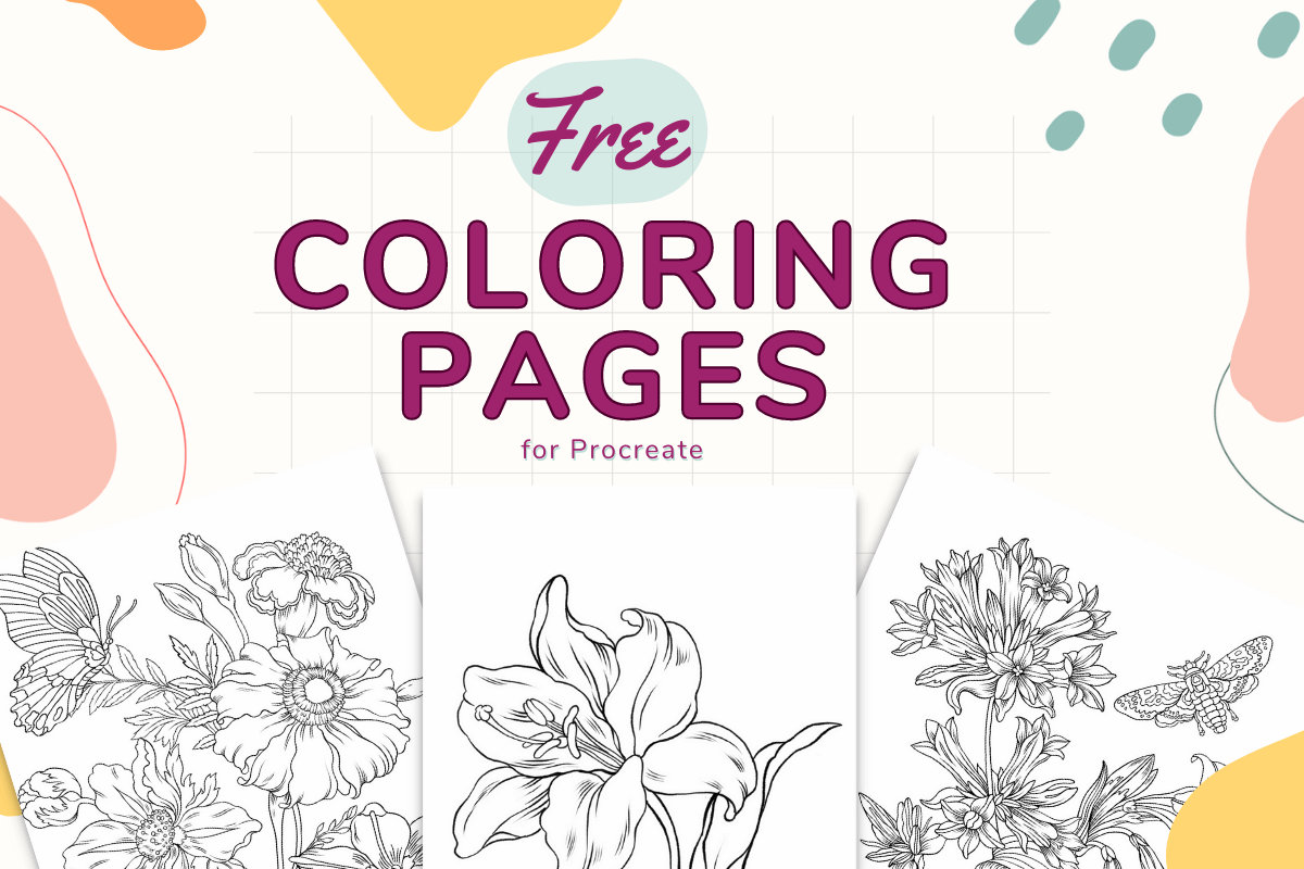 Free Coloring Pages for Procreate Flower Frenzy Edition 🖌️ Procreate